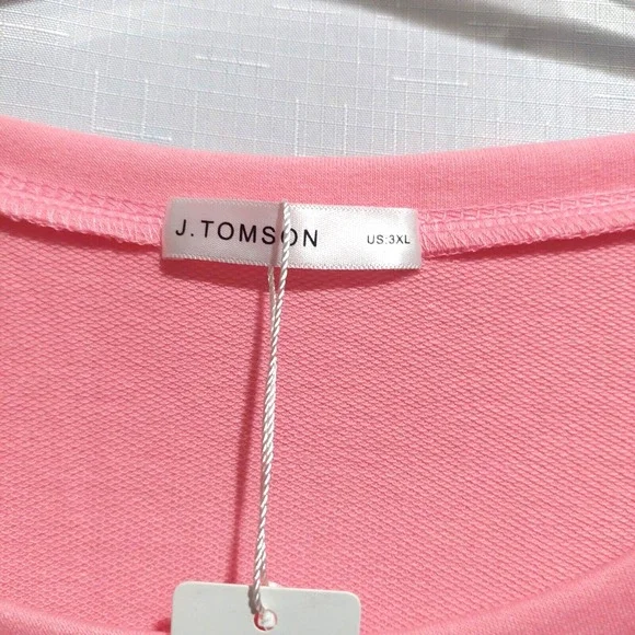 J Tompson Womens 3XL Pink Sweatshirt Long Sleeves Round Neck Lightweight NEW - Picture 3 of 6